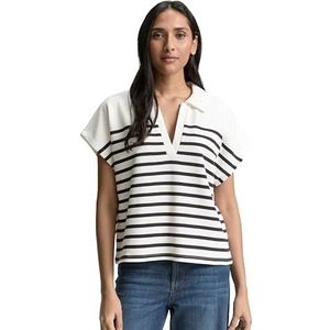 TOM TAILOR Sweatshirt voor dames, 37836 - Offwhite Navy Stripe, L