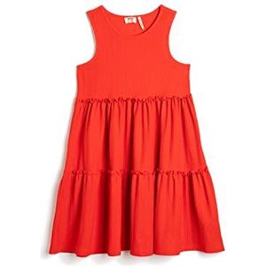 Koton Girls's Midi halternek, mouwloos, relaxcut jurk, rood (401), 11-12 Jaar
