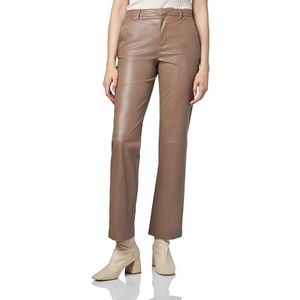 Bestseller A/S Dames VMZAMIRAOLYMPIA MR Straight PL Pant NOOS broek, Brown Lentil, S/32, Brown Lentil, 32 NL/S/L