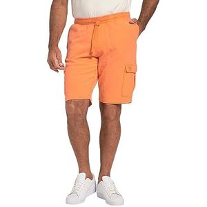 JP 1880, Herenbroek, grote maten, sweatbermuda, joggingbroek, elastische tailleband, cargozakken, oranje, 6XL