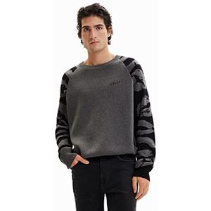 Desigual Men's JERS_Arnaldo 2041 GRIS Sedona Pullover Sweater, Zwart, M, zwart, M