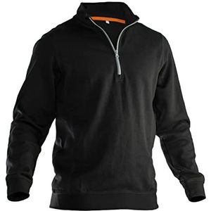 Jobman J5401-zwart-XXL sweatshirt met kraag 1/2 rits kledingmaat: XXL zwart