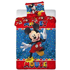 Disney Dekbedovertrek en kussensloop, motief: Micky Mouse, rood, TU