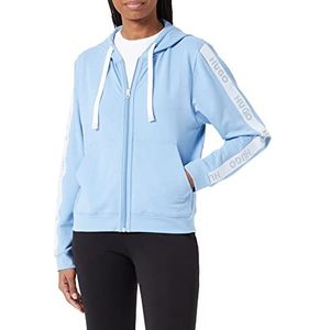 HUGO Sporty Logo Loungewear_Jacket voor dames, Light/pastel Blue451, L
