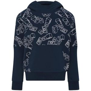 LEGO Jongens Jungen Kapuzenpullover Hoodie met Bricks 100% Organisch Katoen LWStorm 214 Hooded Sweatshirt, 590 Dark Navy, 92