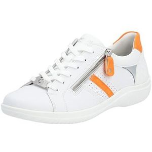 Remonte Dames D1E01 sneakers, wit/rood/zilver/wit/81, 36 EU, wit rood zilver wit 81, 36 EU