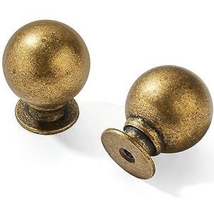 CABDM Messing lade knoppen 10 Pack 1 Inch Antiek Messing Kast Knoppen Keuken Kast Hardware Vintage Ball Knoppen Antinque Gold Trekt voor Laden.