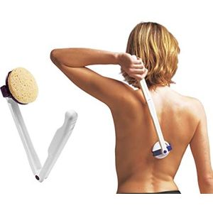 KMINA - Vouwcrème applicator met lange steel (inclusief accessoireset), zonnebrandcrème roller, lotion met lang bereik voor lichaam - Made in Europe