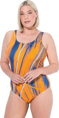 Ulla Popken - Badpak - Navy - Gestreept - Soft Cup