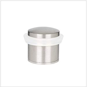 EVI Herrajes Deurstopper | 28 x 30 mm | Schroefdraadbasis | Wit rubber | roestvrij staal | mat | inclusief schroef + klemplug | Mod. 04020228BCBAM