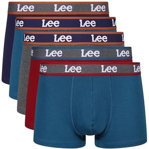 Lee Boxershorts voor heren in groenblauw/grijs/rood/marine/blauw | Soft Touch katoenen boxershorts, Meerkleurig, S