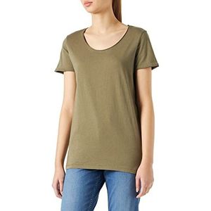 Timezone Basic T-shirt voor dames, combat green, maat XS