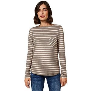 Cecil Damesshirt met lange, Taupe Melange, XXL