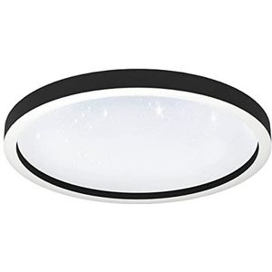 EGLO connect.z Smart Home LED plafondlamp Montemorelos-Z met kristal effect, ZigBee, app en spraakbesturing Alexa, lichtkleur instelbaar (warm – koel wit), RGB, dimbaar, zwart, Ø 57 cm