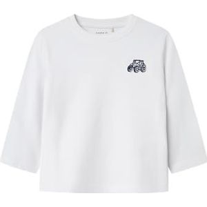 NAME IT Jongens Nmmrata Nreg Ls Top Shirt met lange mouwen, wit (bright white), 98