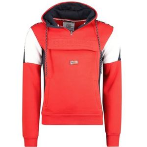 Geographical Norway Fago Heren Hoodie Kangoeroezak Sweatshirt Logo Pullover Hood Hoody Warm Lange Mouwen - Heren Lente Zomer Herfst Winter (Rood XL), Rood, XL