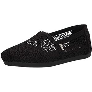 TOMS Moroccan Corchet espadrilles voor dames, platte mocassins, Zwart, 42 EU