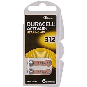 Duracell Easytab DA 312 - voor alle gehoorapparaten met batterijtype 312 10 x 6 stuks