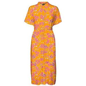 VERO MODA VMMENNY midi-jurk voor dames, Radiant Yellow/Aop: mille, S