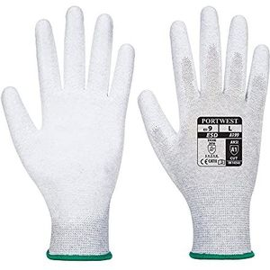 Portwest A199 Antistatische PU Palm Handschoen, Normaal, Grootte L, Grijs