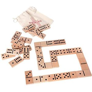 Bartl 103926 extra grote Domino XXL van beukenhout, naturel, ideaal voor kleine kinderen en senioren (28 speelstenen 72 mm x 36 mm) met praktische katoenen zak