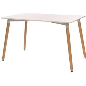 POSTQUAM Italiaanse designtafel, Scandinavisch, groot, wit, 120 x 80 x 72 cm, uniek, standaard