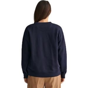 GANT Rel Shield C-Neck Sweatshirt voor dames, evening blue, XS