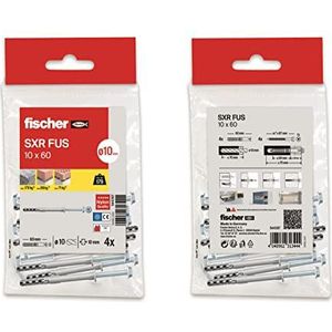 fischer Pluggen en lange schroeven van nylon SXR 10 x 120, pluggen fischer betonwand, zak 16 stuks