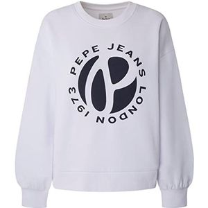 Pepe Jeans Wyllile sweater voor dames, Wit, XS