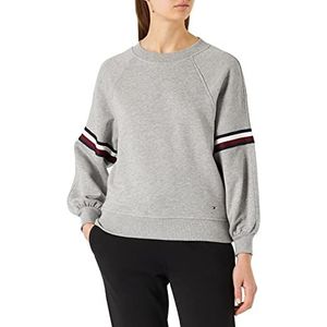 Tommy Hilfiger Dames REG Global Stripe Sweatshirt 7/8, Lichtgrijs HTR, 3XL