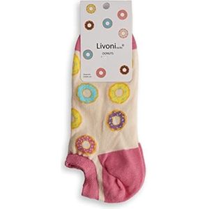 Livoni Lage sokken, gekleurd, donut-vorm, 43-46, meerkleurig, L, Meerkleurig, L