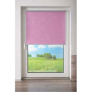 Springrolgordijn/touw in het midden met moderne structuur stof fuchsia, 70 cm x 150 cm (B x L)