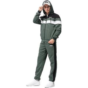 Lonsdale Heren trainingspak met capuchon normale pasvorm ARDNARFF Olive/Black/White M, 117484, olijf/zwart/wit, M