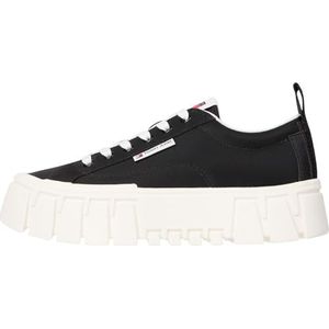Tommy Jeans Vrouwen Tjw Flatform Sneaker Nylon En0en02793 Low Top, Zwart, 37 EU
