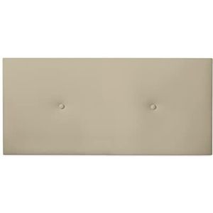 Duérmete Online Premium hoofdbord, model Milan, bekleding van hoogwaardig kunstleer, hout, beige, 130 x 60 cm (bed 120 cm)