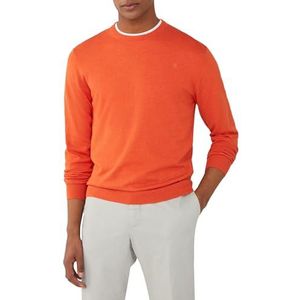 Hackett London Heren Katoen Zijde Crew Knitwear, Oranje (Mandarijn Oranje), XL