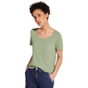 STREET ONE Basic shirt met korte mouwen, Soft Moss Green, 38