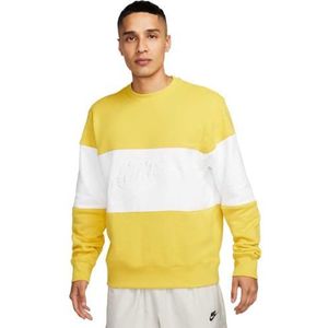 Nike FB7848-709 M NK Club+ FT Crew CB shirt met lange mouwen voor heren Vivid Sulfur/White maat L