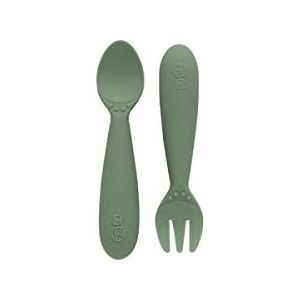 Expz Mini Fork & Spoon bestek - set met lepel en vork - olijf - 12+
