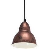 EGLO Hanglamp Truro, 1-vlammige vintage hanglamp in industrieel design, retro hanglamp van staal, kleur: koperkleuren-antiek, fitting: E27