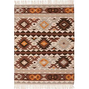 benuta NATURALS Handgeweven Kelim Zohra Multicolor 160x230 cm - Modern kleurrijk tapijt voor woonkamer