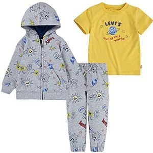 Levi's Kids Baby Jongens Lvb Out of This World pyjama met volledige rits, Licht Grijsheide, 9 Maanden