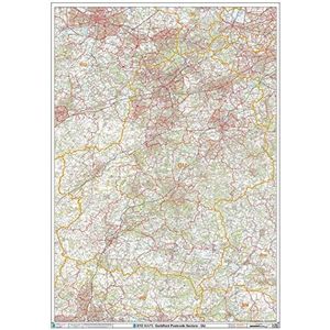 Guildford - GU - Postcode Wandkaart - Kunststof gecoat