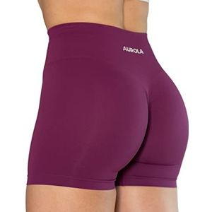 AUROLA Dream Collection Trainingsshorts voor dames Naadloze Scrunch Athletic Running Gym Yoga Active Shorts met hoge taille, magenta, S