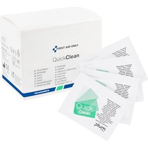 First Aid Only QuickClean P-44029 00 Wondreinigingsdoekjes, steriele wondreinigers op waterbasis, veilige en effectieve reiniging van wonden en sneden, 20 stuks