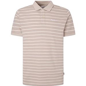 Pepe Jeans Pepe Stripes Polo voor heren, Bruin (Mout), S
