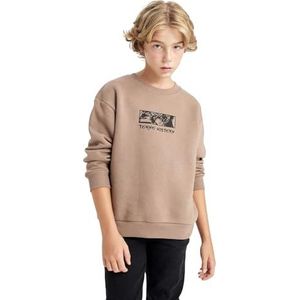 DeFacto Hoodie jongens - jongens trui met capuchon (LT.Brown,7/8 Y), Lt.brown, 7-8 Jaar