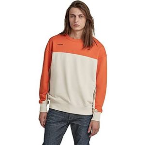 G-STAR RAW Heren Color Block Oversized Sw R Sweater, Veelkleurig (Dk Talk/Paprika Kleurblok B782-d157), XXL