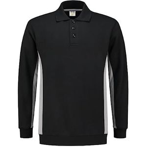 Tricorp 302003 Casual polokraag bicolor sweatshirt, 60% gekamd katoen/40% polyester, 280 g/m², zwart-limoen, maat S