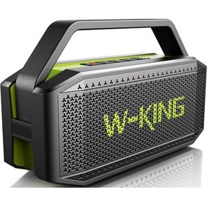 W-KING Krachtige bluetooth-luidspreker, 60 W, luidspreker, bouwplaats, waterdicht, draagbaar, draadloos, bluetooth, outdoor boombox met diepe bas, powerbankfunctie, looptijd 40 uur, AUX, TF-kaart, EQ